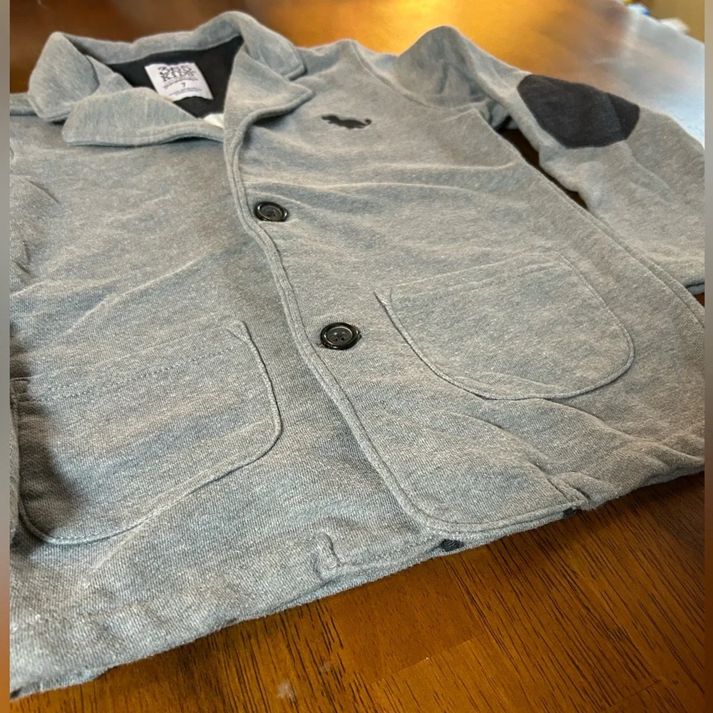 Gray Knit Blazer Jacket | Boys Size 7 | Comfort & Stretch